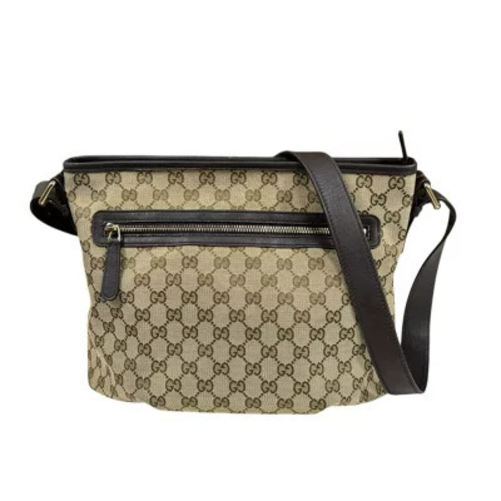 Gucci GG Canvas Shoulder Bag Beige Cream